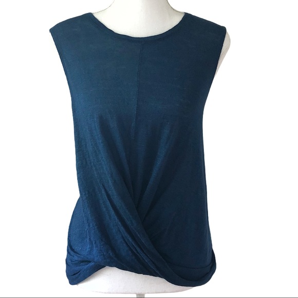 J.JILL Linen Twist Front Sleeveless Shirt … - Picture 2 of 10